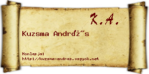 Kuzsma András névjegykártya